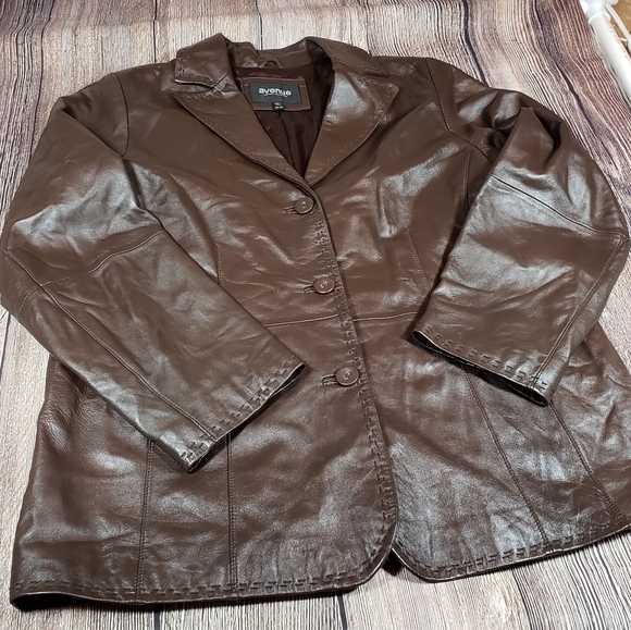 Avenue Jackets & Blazers - Avenue Leather blazer brown 14/16
